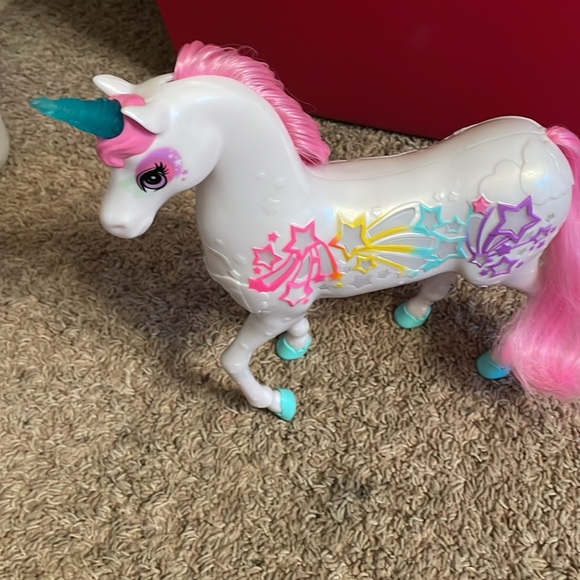 12" Barbie Dreamtopia Brush 'n Sparkle Unicorn Horse Animal Lights & Sound Works - Picture 1 of 8